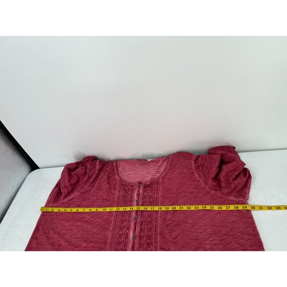 Catherines Women 3X Pink Boho Peasant Tunic Top - Picture 7 of 10